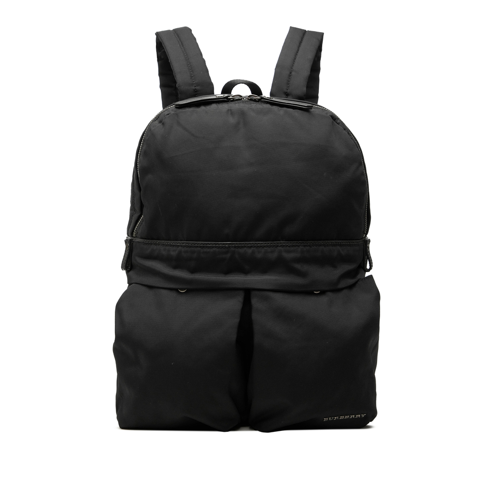 Pre-Loved Burberry Leather Trimmed Nylon Backpack
